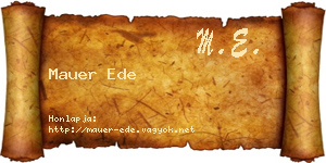 Mauer Ede névjegykártya